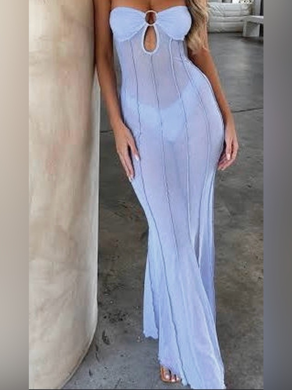 NWT Outcast Clothing Montana Mermaid Maxi Dress w Panty Set  in Lilac